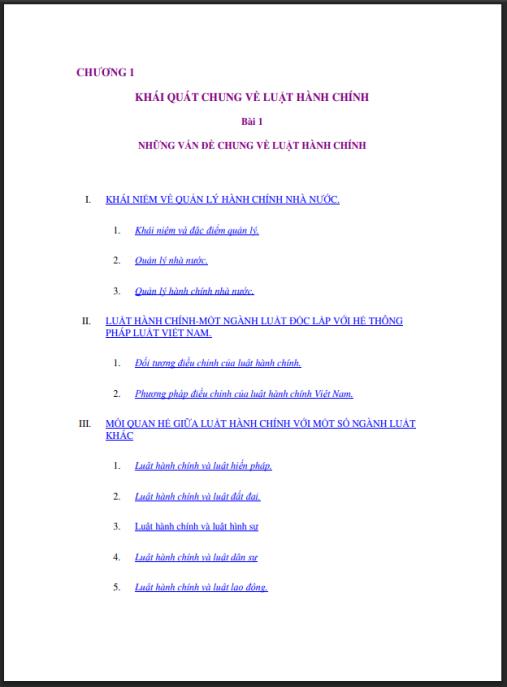 GIÁO TRÌNH LUẬT HÀNH CHÍNH (gồm 7 bài)