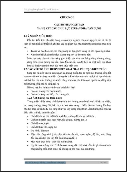 Giáo Trình Bài Giảng Cấu Tạo Kiến Trúc
