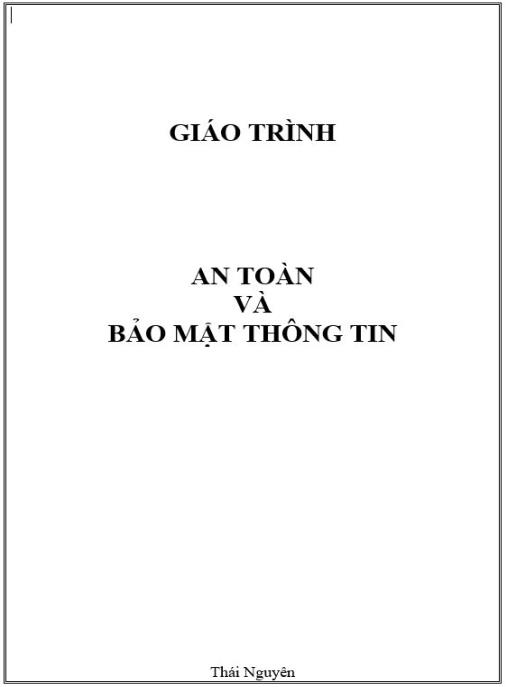 Giáo trình An toàn và bảo mật thông tin