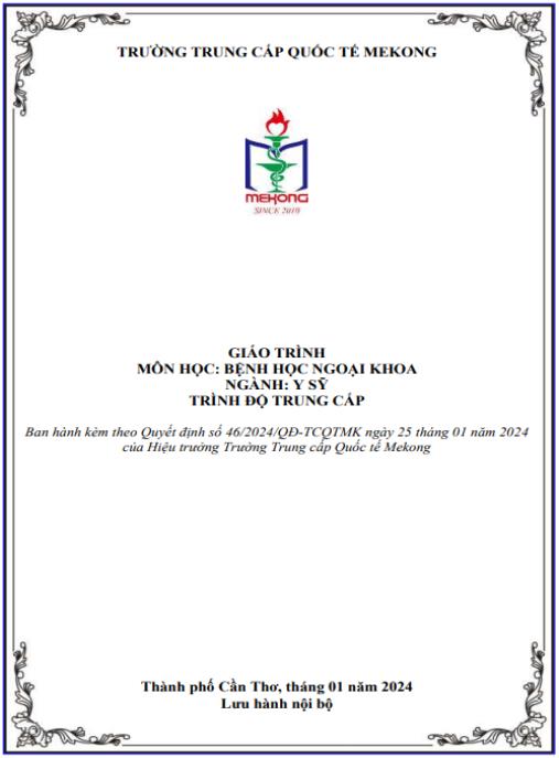 Giáo trình Bệnh học ngoại khoa