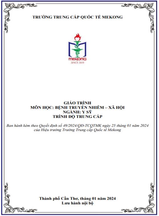 Giáo trình Bệnh truyền nhiễm – xã hội
