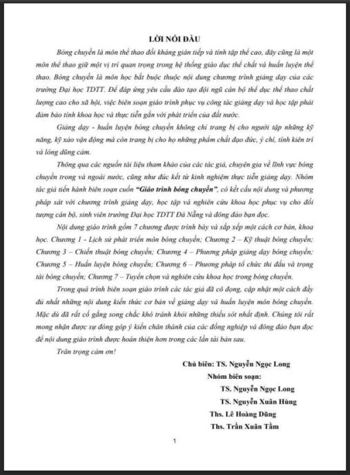 Giáo trình Bóng chuyền