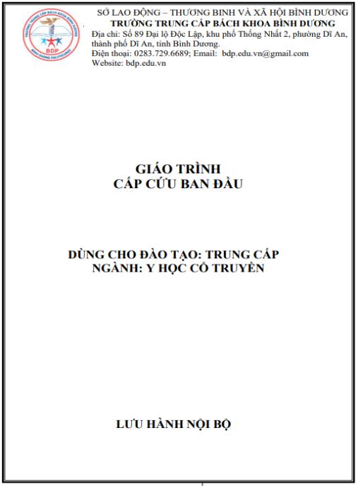 Giáo trình Cấp cứu ban đầu