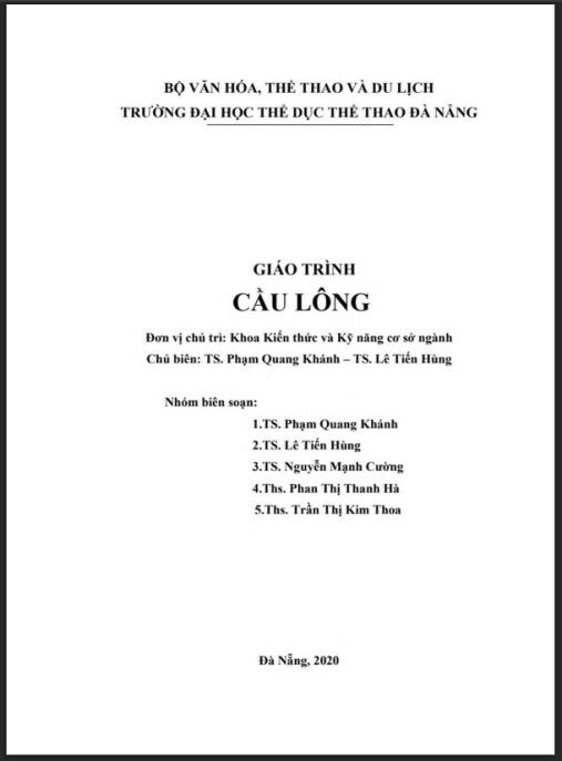 Giáo trình Cầu lông