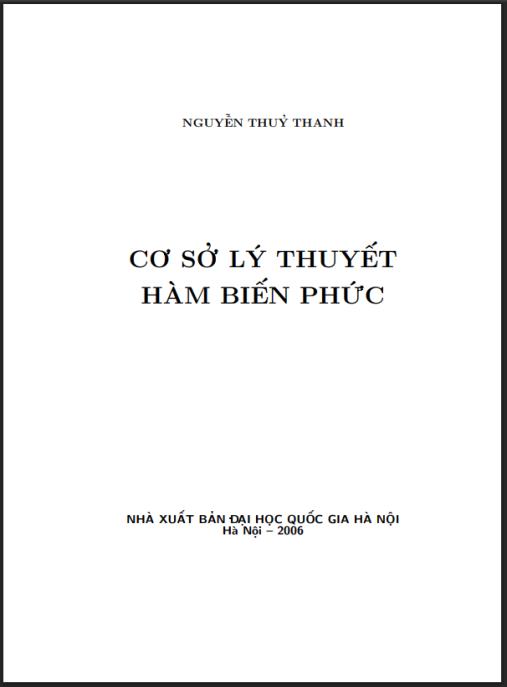 Giáo trình Cơ sở lý thuyết hàm biến phức