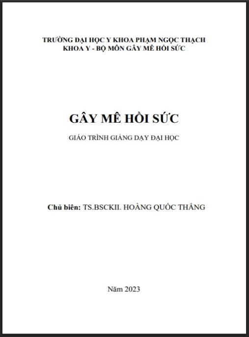 Giáo trình Gây mê hồi sức