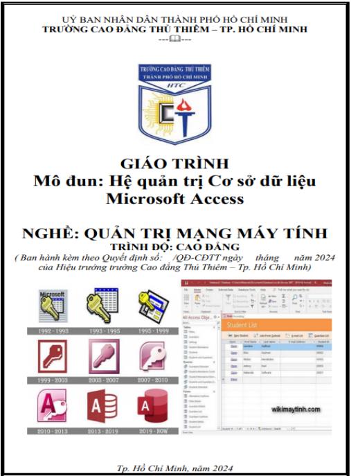 Giáo trình Hệ quản trị cơ sở dữ liệu Microsoft Access