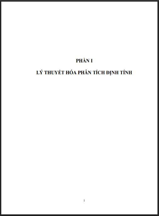 Giáo trình Hóa phân tích Phần một – Lý thuyết hóa phân tích định tính