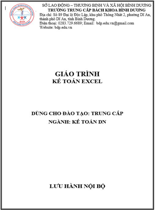 Giáo trình Kế toán Excel