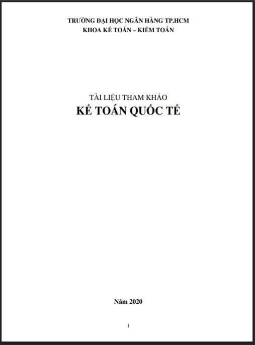 Giáo trình Kế toán quốc tế
