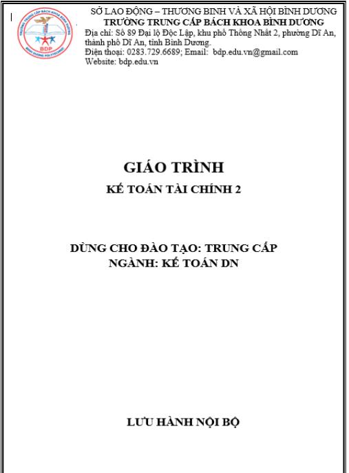 Giáo trình Kế toán tài chính 2