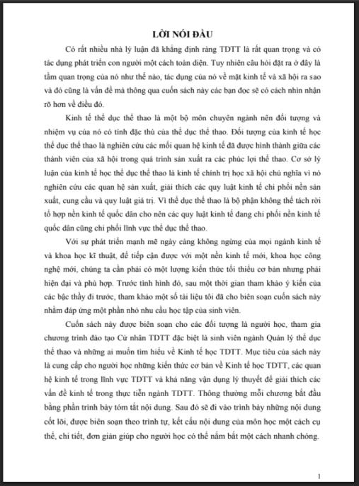 Giáo trình Kinh tế học thể dục thể thao