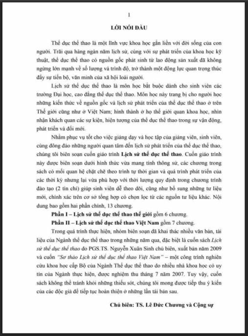 Giáo trình Lịch sử thể dục thể thao