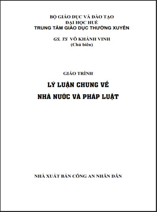 Giáo trình Lý luận chung về Nhà nước và Pháp luật: Phần 1