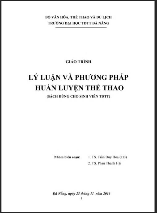 Giáo trình Lý luận và phương pháp huấn luyện thể thao