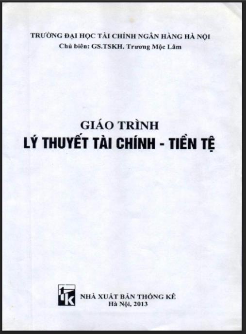 Giáo trình Lý thuyết Tài chính – Tiền tệ Phần 1