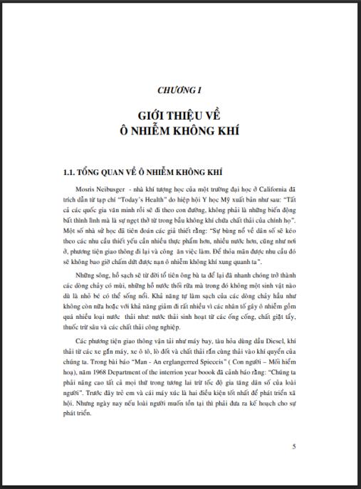Giáo trình Ô nhiễm không khí – Phần 1