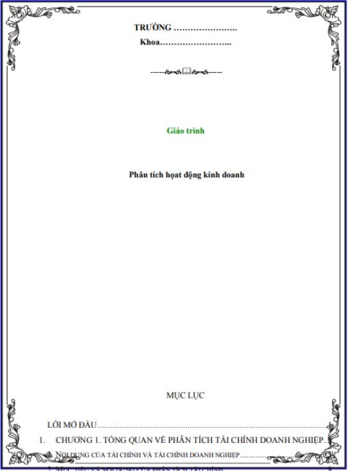 Giáo trình Phân tích hoạt động kinh doanh – Phần 1