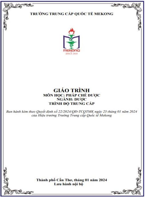 Giáo trình Pháp chế dược