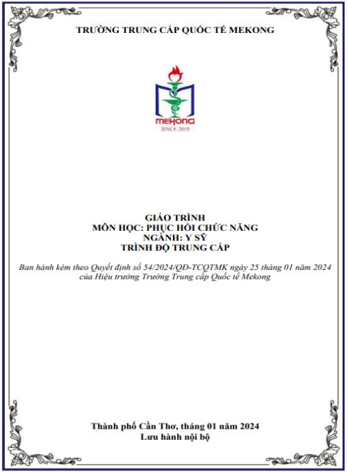 Giáo trình Phục hồi chức năng