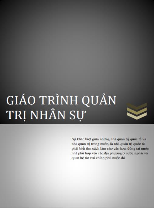 Giáo trình Quản trị nhân sự
