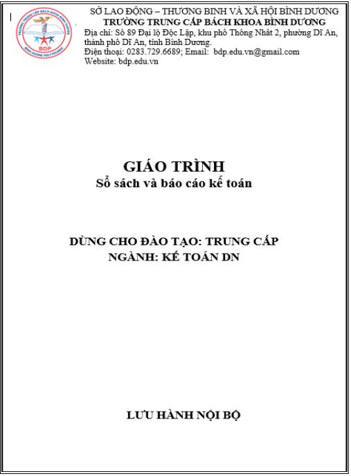 Giáo trình Sổ sách và báo cáo kế toán