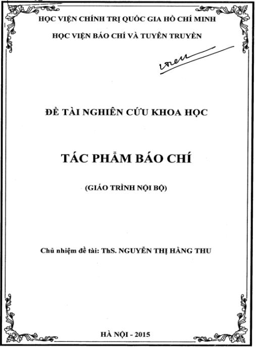 Giáo trình Tác phẩm báo chí