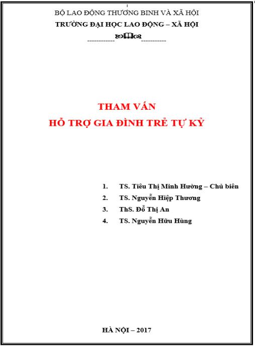 Giáo trình Tham vấn hỗ trợ gia đình trẻ tự kỷ