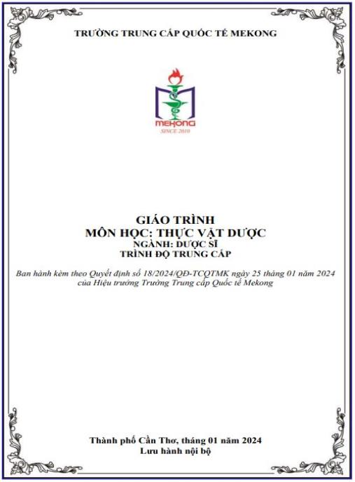 Giáo trình Thực vật dược