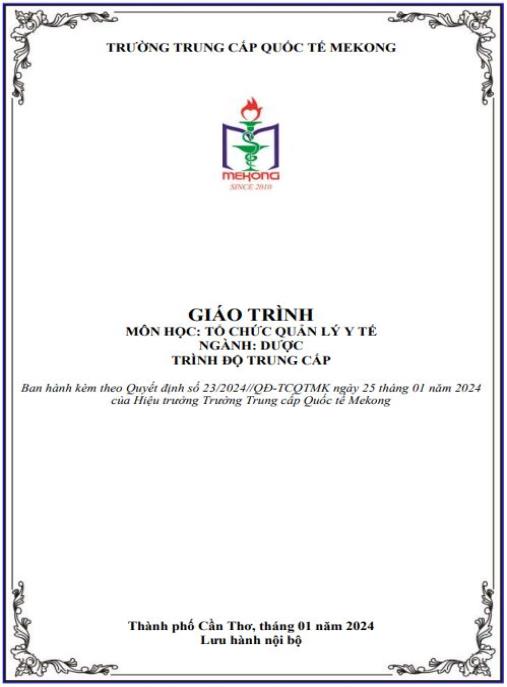 Giáo trình Tổ chức quản lý y tế