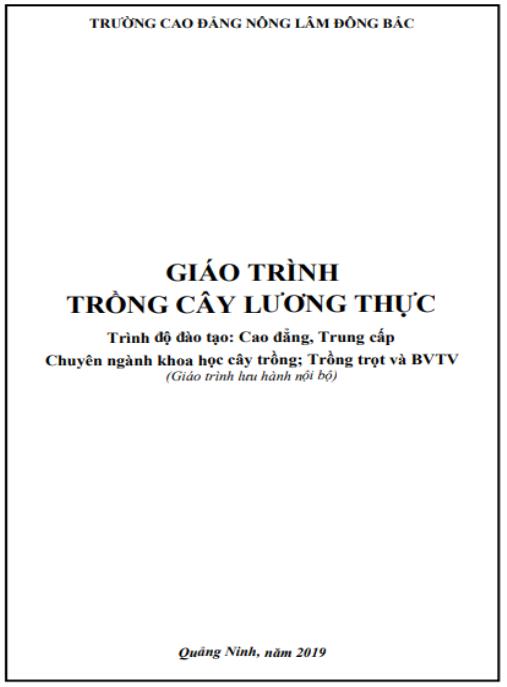 Giáo trình Trồng cây lương thực