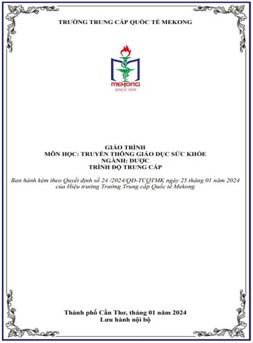 Giáo trình Truyền thông giáo dục sức khỏe