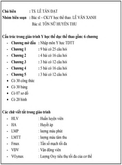 Giáo trình Y học thể dục thể thao