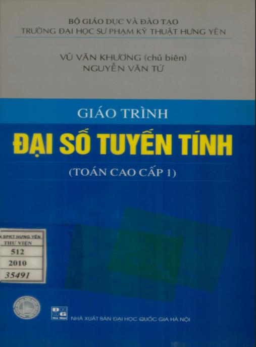 Giáo trình đại số tuyến tính ( Toán cao cấp Tập 1)