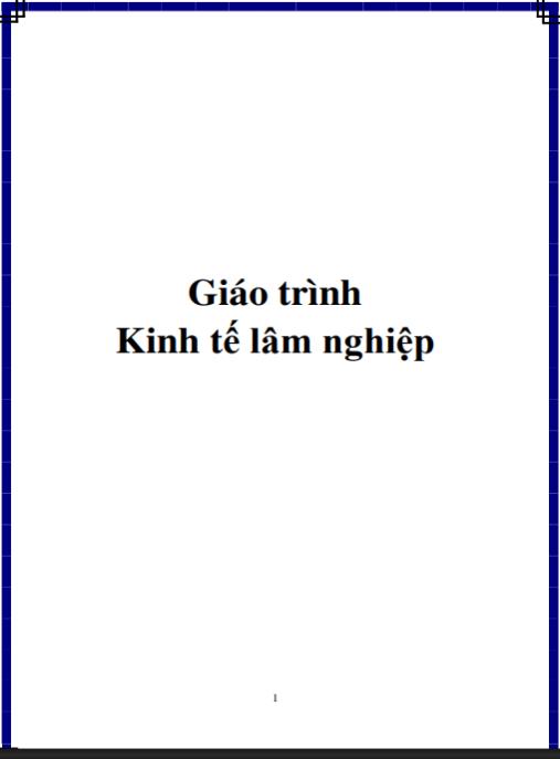 Giáo trình học Kinh tế lâm nghiệp