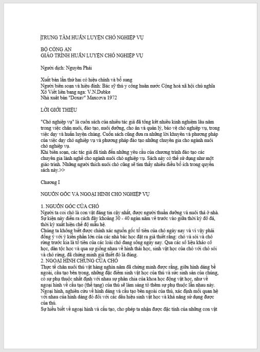 Giáo trình huấn luyện chó nghiệp vụ