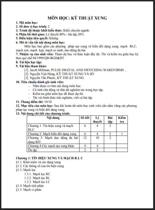 Giáo trình kỹ thuật xung