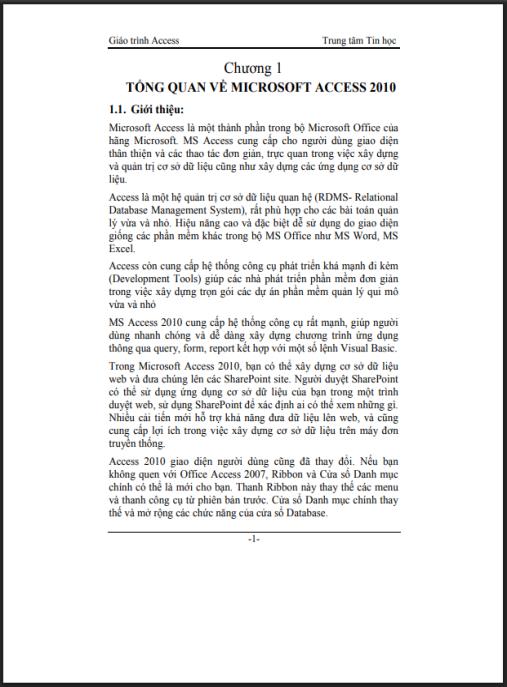 Giáo trình môn Access