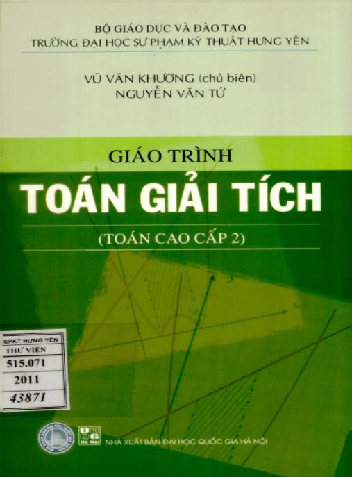 Giáo trình toán giải tích ( toán cao cấp 2)