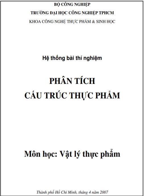 Hệ thống bài thí nghiệm: Phân tích cấu trúc thực phẩm