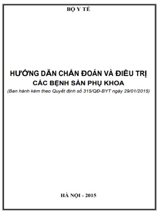 Hướng Dẫn Chẩn Đoán Và Điều Trị Các Bệnh Sản Phụ Khoa