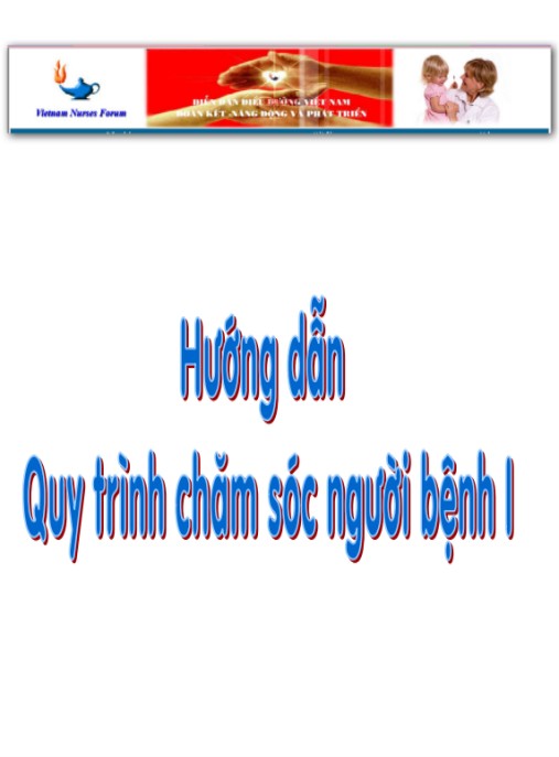 Hướng Dẫn Quy Trình Chăm Sóc Người Bệnh Tập 1