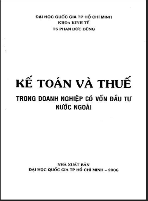 Kế toán và thuế trong doanh nghiệp có vốn đầu tư nước ngoài Phần 1