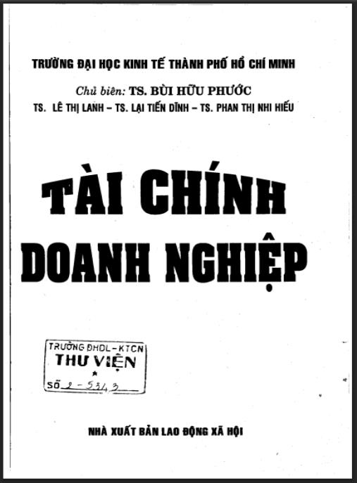Tài chính doanh nghiệp Phần 1