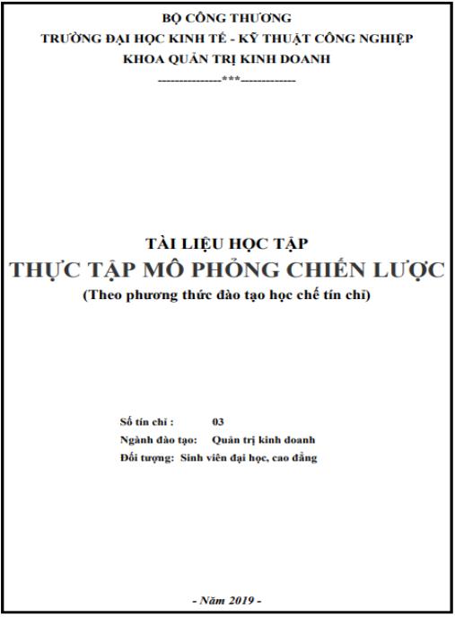 Tài liệu học tập Thực tập mô phỏng chiến lược