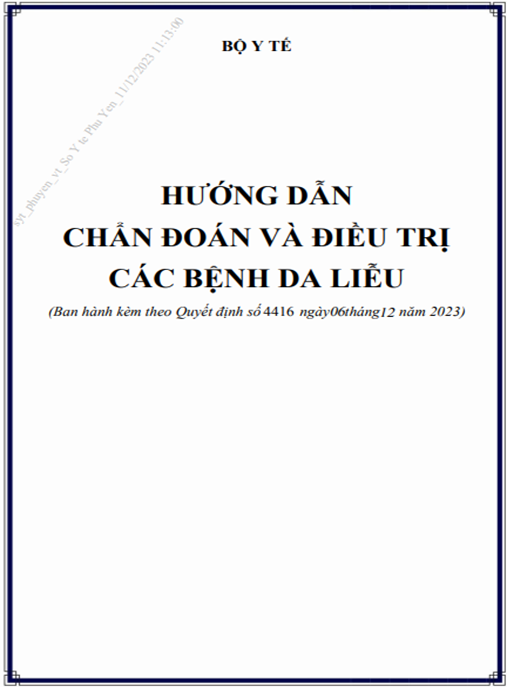 hướng dẫn chẩn đoán, điều trị các bệnh da liễu