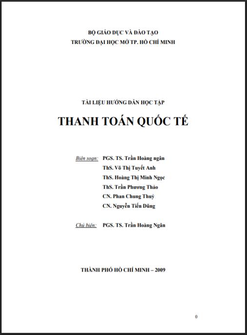 hướng dẫn học tập Thanh toán quốc tế