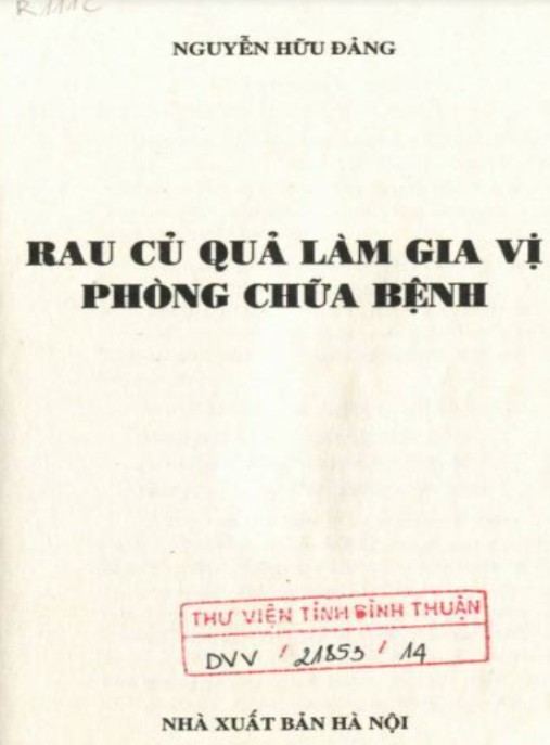Rau Củ Quả Làm Gia Vị Phòng Chữa Bệnh