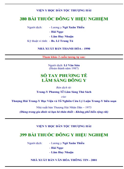 Sổ Tay Phương Tễ Lâm Sàng Đông Y