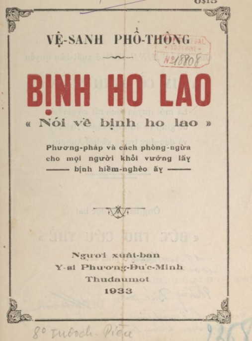 Vệ Sanh Phổ Thông – Bịnh Ho Lao